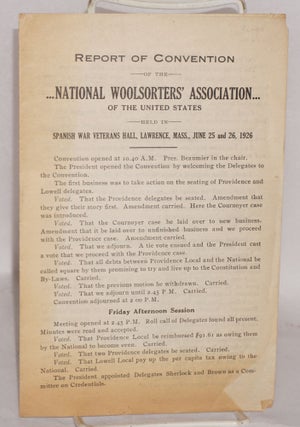Cat.No: 101258 Report of convention of the National Woolsorter's Association of the...