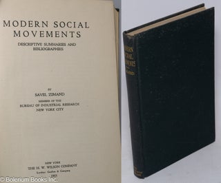 Cat.No: 101432 Modern social movements; descriptive summaries and bibliographies. Savel...
