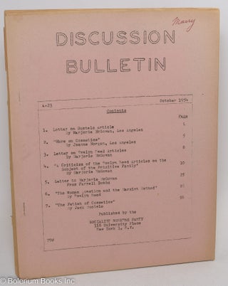 Cat.No: 102190 Discussion bulletin, A-23, October, 1954. Socialist Workers Party