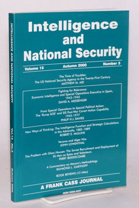Cat.No: 102427 Venona and Alger Hiss [in Intelligence and national security, volume 15...