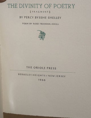 The divinity of poetry [fragment] by Percy Bysshe Shelley, Poem by Rose Freeman-Ishill