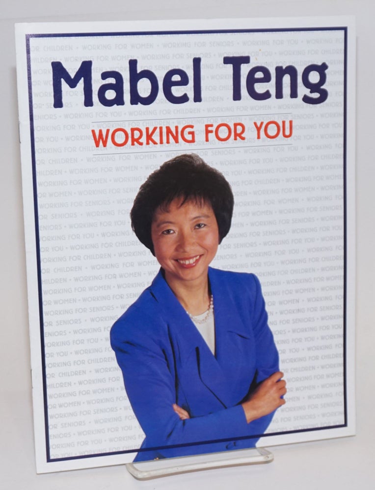 Cat.No: 102980 Mabel Teng, working for you. Mabel Teng.