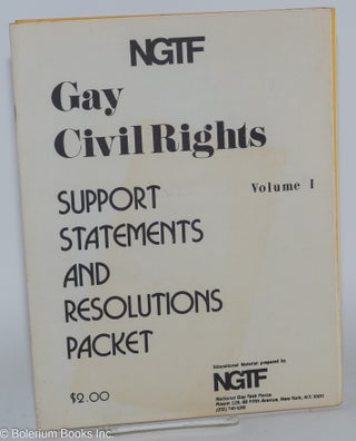Cat.No: 103634 Gay Civil Rights: support statements and resolutions packet; volume 1....