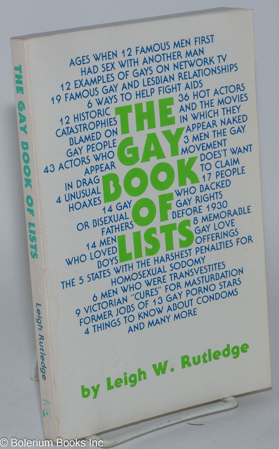 The Gay Book of Lists by Leigh W. Rutledge on Bolerium Books