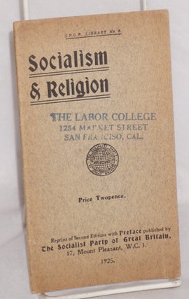 Cat.No: 104934 Socialism and religion. Reprint of second edition with preface. Socialist...