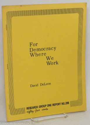 Cat.No: 105610 For democracy where we work. David DeLeon
