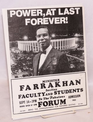 Cat.No: 105781 Power, at last forever!/Poder al fin para siempre; Minister Farrakhan...