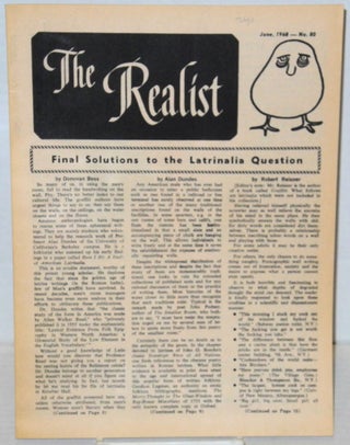 Cat.No: 106026 The realist: no. 80, June 1968; Final solutions to the latrinalia...