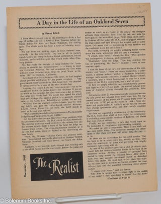 Cat.No: 106084 The realist [unnumbered supplement]; December, 1968. A day in the life of...