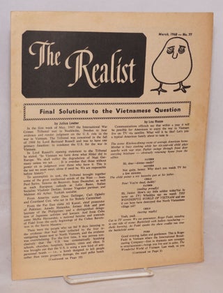 Cat.No: 106141 The realist: no. 77, March, 1968; Final solutions to the Vietnamese...