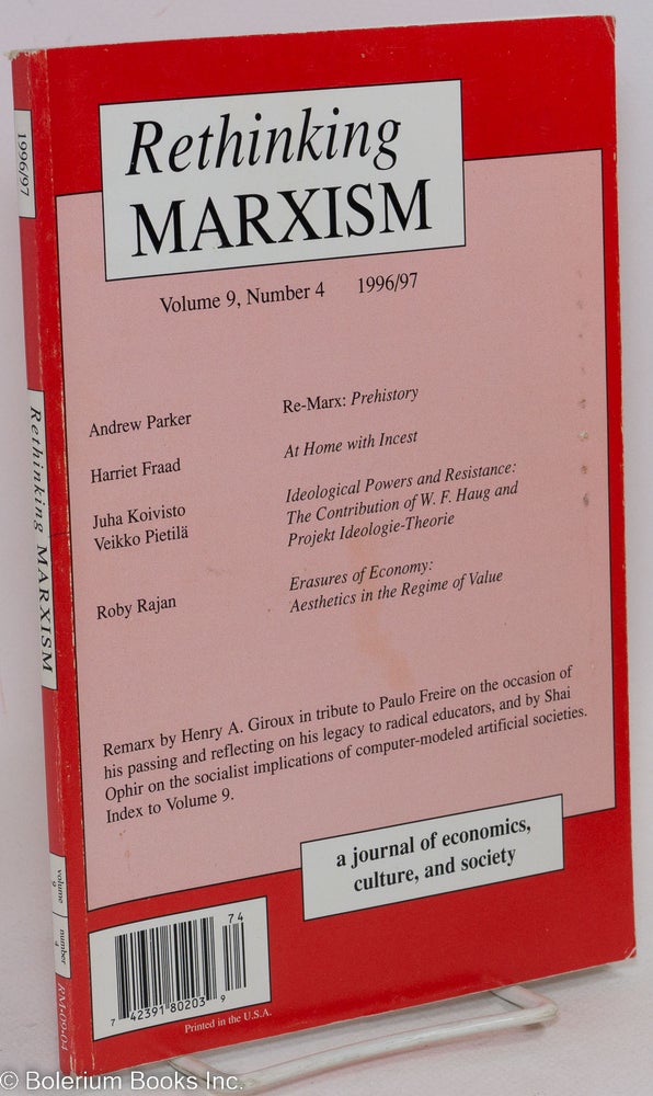 Cat.No: 106894 Rethinking Marxism, Vol. 9, No. 4, Winter, 1996/97. Jack Amariglio, ed.