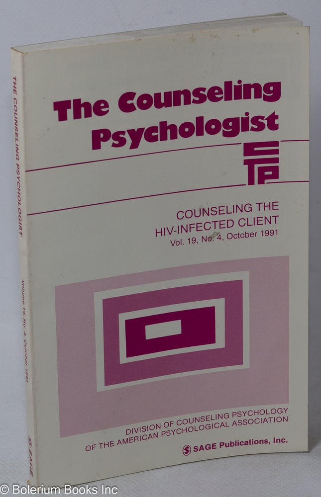 Cat.No: 107770 The Counseling Psychologist: vol. 19, no. 4, October 1991 : Counseling the HIV-infected client
