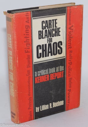 Cat.No: 10884 Carte blanche for chaos. Lillian R. Boehme
