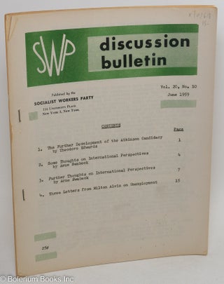 Cat.No: 109618 SWP discussion bulletin, vol. 20, no. 10, June 1959. Socialist Workers Party