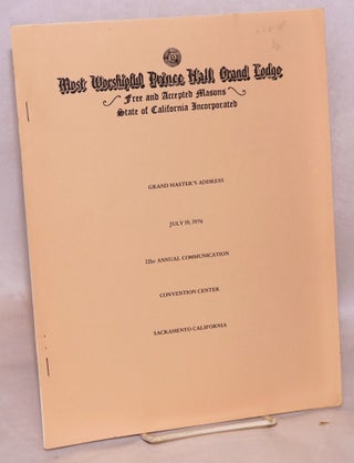 Cat.No: 110148 Grand master's address; July 19, 1976, 121st annual communication,...