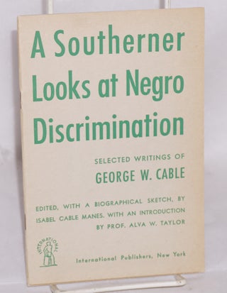 Cat.No: 11052 A southerner looks at Negro discrimination; selected writings of George W....
