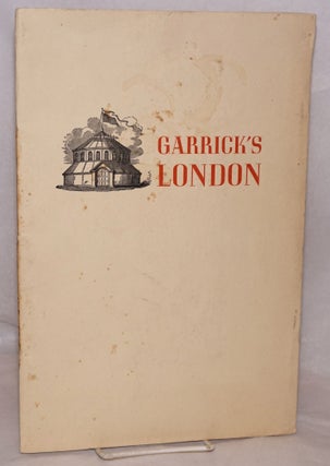 Cat.No: 111641 Of Books and the Theatre: [cover title Garrick's London] by Dr. Norman...
