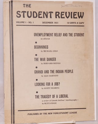 Cat.No: 113659 The Student Review: Vol. 1, no. 1, December 1931. New York Student League