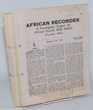 Cat.No: 113703 African Recorder; a fortnightly digest of African events with index...