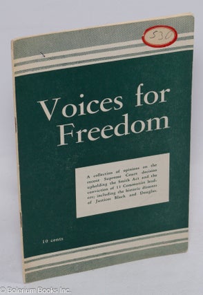 Cat.No: 113894 Voices for freedom: a collection of opinions on the recent Supreme Court...