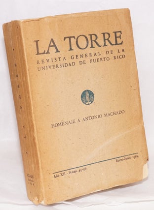 Cat.No: 114373 Homenaje a Antonio Machado; in La Torre, revista general de la Universidad...