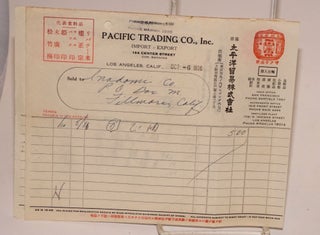Cat.No: 116879 Invoices for Pacific Trading Co., Inc. import - export Los Angeles, CA