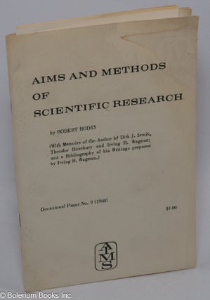 Cat.No: 117325 Aims and methods of scientific research. Robert Hodes