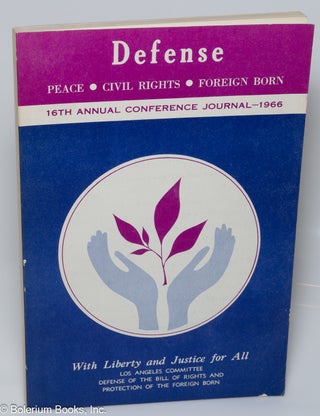 Cat.No: 119251 16th annual conference journal, 1966. Defense, peace - freedom, foreign...