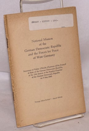Cat.No: 119394 National mission of the German Democratic Republic and the forces for...