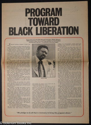 Cat.No: 119629 Program toward black liberation. Jarvis Tyner