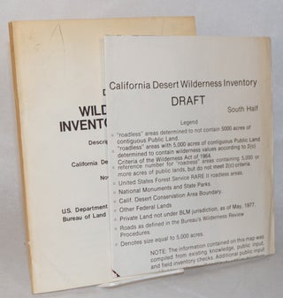 Draft; wilderness inventory phase; descriptive narratives, California Desert Conservation Area, November 1, 1978