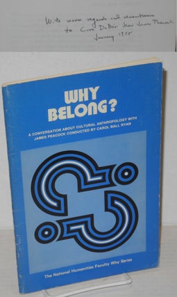 Cat.No: 120916 Why belong? A Conversation about cultural anthropology with James...