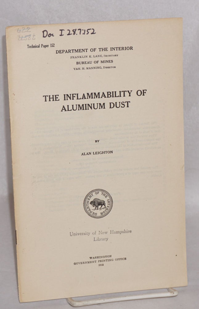 Cat.No: 121470 The inflammability of aluminum dust. Alan Leighton.