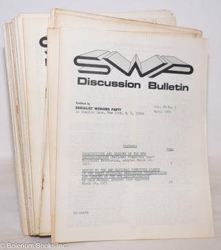 Cat.No: 121517 SWP discussion bulletin, vol. 29, no. 1, April, 1971 to no. 28, August,...