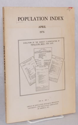 Cat.No: 122124 Population index April 1976 evolution of the subject classification of...