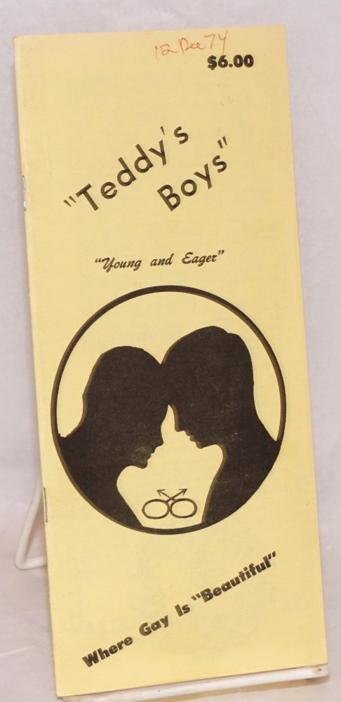 Cat.No: 122234 "Teddy's Boys" "young and eager", where gay is "beautiful" [brochure]