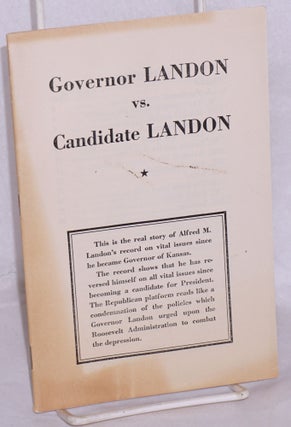 Cat.No: 122355 Governor Landon vs. candidate Landon