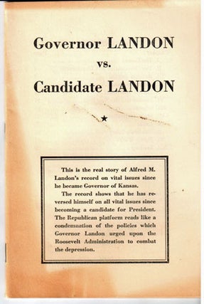 Governor Landon vs. candidate Landon