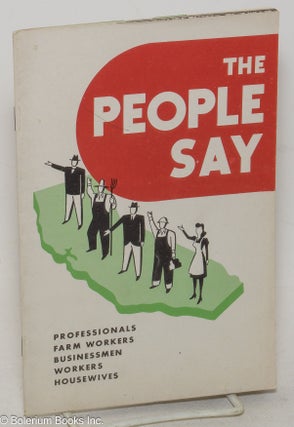 Cat.No: 122988 The people say: professionals, farm workers, businessmen, workers,...