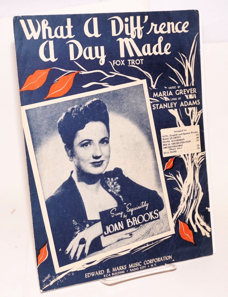 Cat.No: 123087 What a Diff'rence a Day Dade: fox trot [sheet music]. Maria. music Grever, Stanley Adams.
