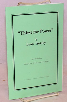 Cat.No: 123528 Thirst for power: New translation. A chapter from the book Prestupleniia...