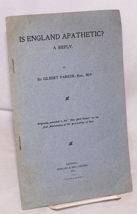 Cat.No: 123896 Is England apathetic?; a reply; originally published in the 'New York...