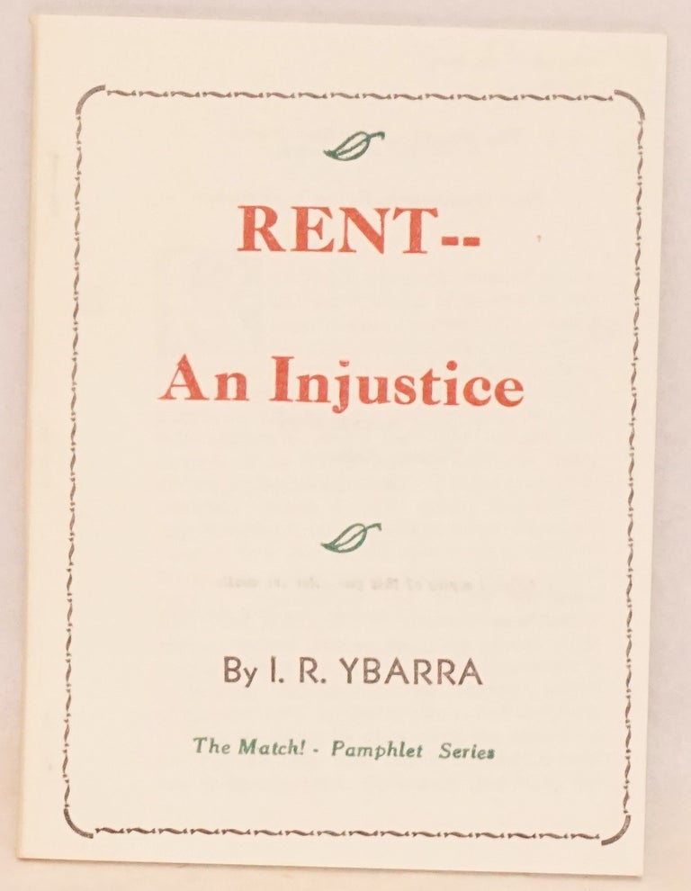 Cat.No: 124555 Rent - an injustice. I. R. Ybarra.