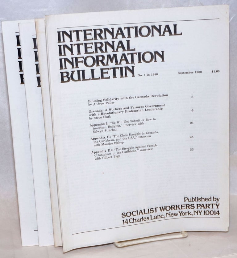 Cat.No: 125399 International internal information bulletin, no. 1 in September, 1980 to no. 4, December, 1980