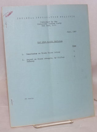 Cat.No: 125403 May 1968 plenum material. 1. Memorandum on trade union policy. 2. Report...