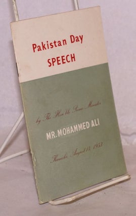 Cat.No: 125595 Pakistan Day Speech. Mohammed Ali