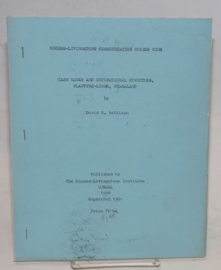 Cat.No: 126896 Rhodes-Livingstone Institute Communications number nine; Casg wages and...