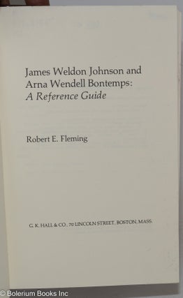 James Weldon Johnson and Arna Wendell Bontemps: a reference guide