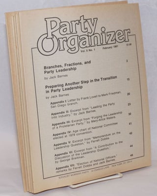 Cat.No: 128454 Party organizer, vol. 5, no. 1, February 1981 to no. 5, September, 1981....