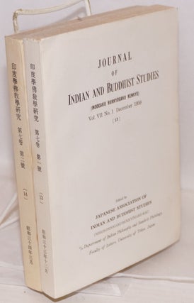 Cat.No: 128608 Journal of Indian and Buddhist studies / Indogaku bukkyogaku kenkyu ...